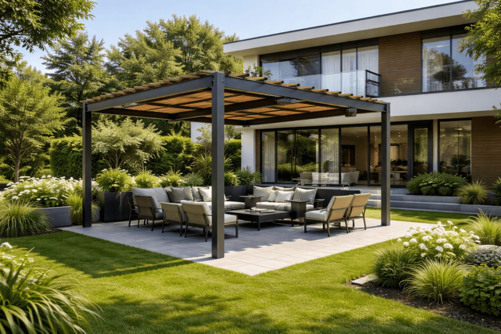 pérgolas bioclimaticas para proteger espaço exterior do sol